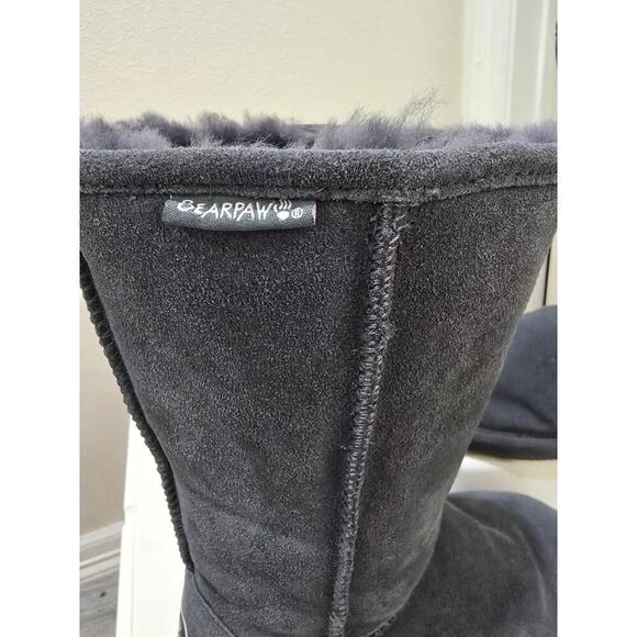 BEARPAW  WOMEN'S PURPLE SUEDE SHEEPSKIN/WOOL LINED WINTER BOOTS SNOWSIZE 6 - Picture 2 of 7